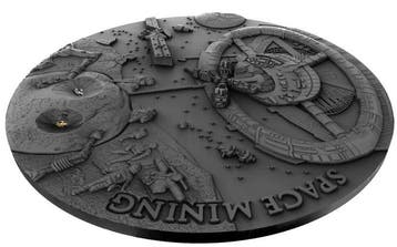 Niue. 1 Dollar 2018 Space Mining Station 1 Oz (.999)