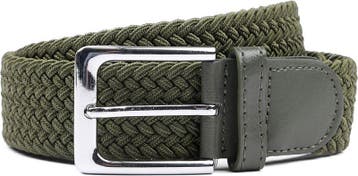 Geweven Riem Legergroen maat 95 Heren, Kleding | Heren, Riemen en Ceintuurs, Verzenden, Echt leder, Nieuw, Suitable