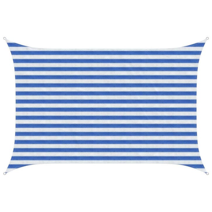 vidaXL Zonneschaduwzeil 2 x 3 m HDPE Rechthoekig Blauw en, Jardin & Terrasse, Parasols, Envoi