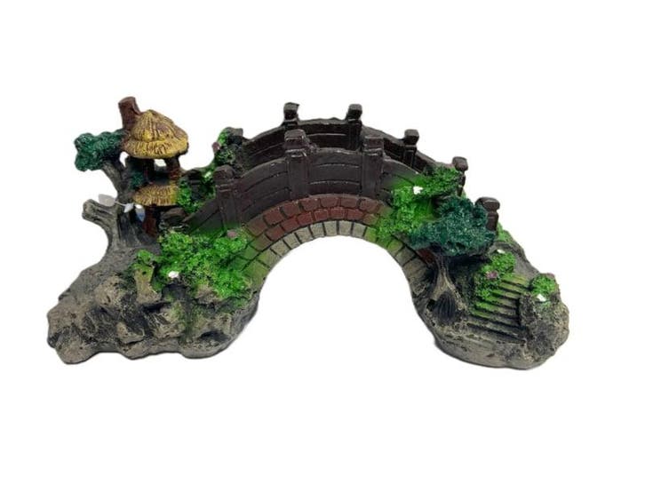 Loopbrug met tempeltje OS-174 aquarium decoratie, Dieren en Toebehoren, Vissen | Aquaria en Toebehoren, Nieuw, Ophalen of Verzenden