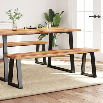 vidaXL Bankje met natuurlijke rand 160 cm massief acaciahout, Verzenden