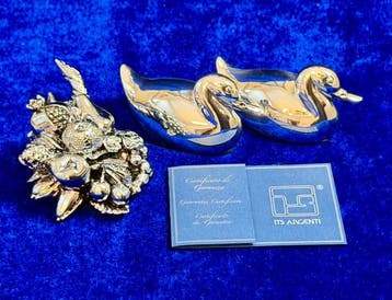 ITS Argenti - Figurine - Rococo-inspired Cornucopia & Ducks