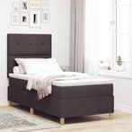 vidaXL LED Box Spring Bed met matras Donkerbruin 80 x 200 cm, Huis en Inrichting, Verzenden, Nieuw