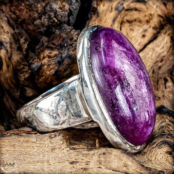 Natuurlijke robijnring – intens violet-rood Edelsteen in, Verzamelen, Mineralen en Fossielen