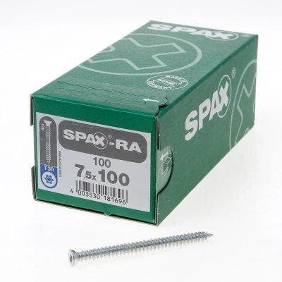 SPAX RA Kozijnschroef T30 7,5 x 100 mm – 100 stuks, Bricolage & Construction, Quincaillerie & Fixations, Envoi