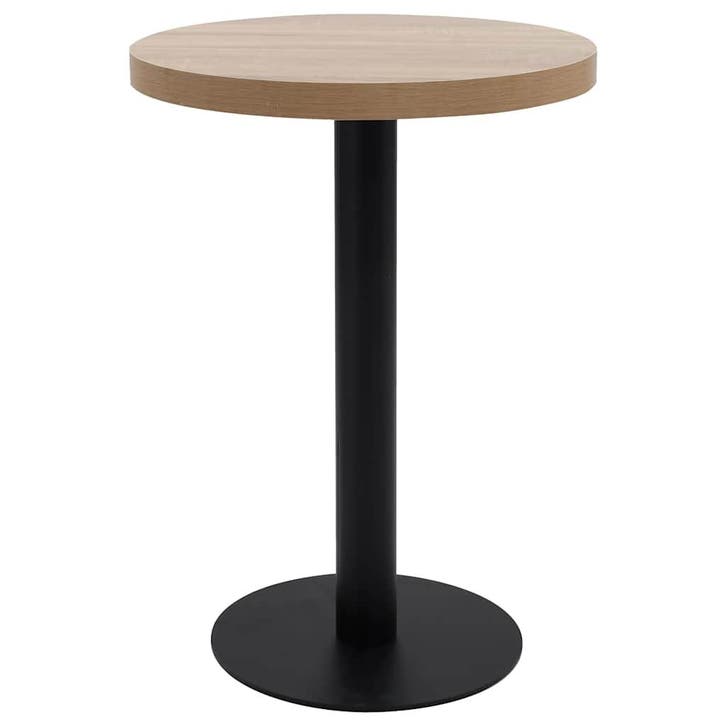vidaXL Bistrotafel 60 cm MDF lichtbruin, Huis en Inrichting, Tafels | Eettafels, Nieuw, Verzenden