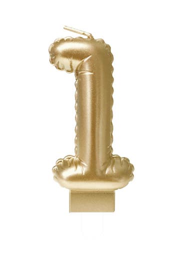 Kaars Folie Ballon Goud 1 10cm, Verzenden
