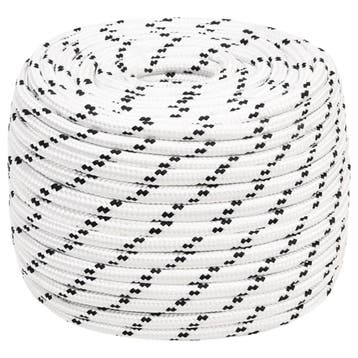 vidaXL Boottouw gevlochten 14 mmx100 m polyester wit, Verzenden