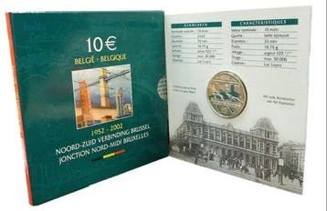 België. 10 Euro 1952-2002 Commemorative, Noord-Zuid, Postzegels en Munten
