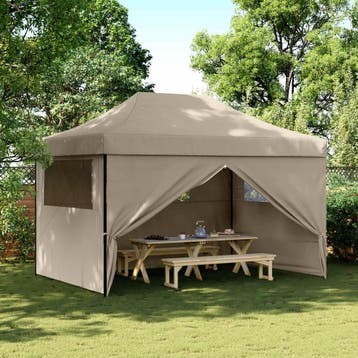 vidaXL Partytent 279 x 410 x 315 cm Taupe Oxford Stof, Verzenden, Nieuw