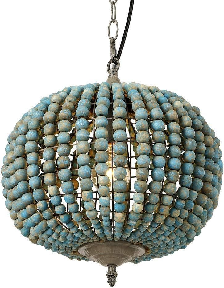 Vintage Houten Kralen Lamp | Tweede kansje | OP = OP, Maison & Meubles, Lampes | Suspensions, Envoi