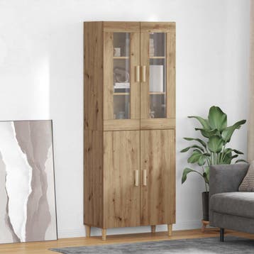 vidaXL Highboard Artisan Eiken 69,5 x 34 x 180 cm, Verzenden