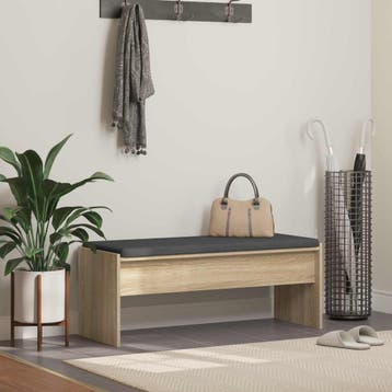 vidaXL Hallenbank met kussen Sonoma Eik 103 x 38 x 40 cm, Verzenden