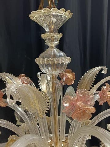 Lustre - Orotto - Verre de Murano - 8 lumières, Antiquités & Art
