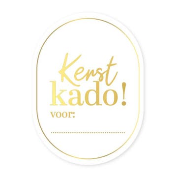 30x Sticker Kerst Kado! voor: .... - Goudfolie -, Verzenden, Nieuw