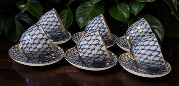 Lomonosov Imperial Porcelain Factory - Koffieservies voor 6