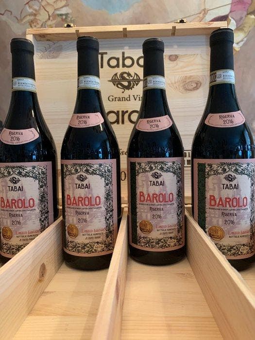 2016 Tabai, Limited Edition - Barolo - 4 Flessen (0.75, Verzamelen, Wijnen