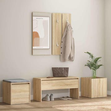 vidaXL Garderobe set bewerkt hout sonoma eikenkleurig, Huis en Inrichting, Verzenden, Nieuw