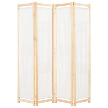 vidaXL Kamerscherm met 4 panelen 160x170x4 cm stof crème, Verzenden