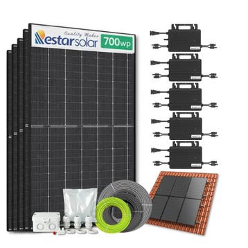 Zonnepanelen pakket voor schuindak - 3.5 kW - 5x 700, Ophalen of Verzenden