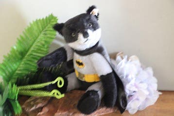 Steiff: Batman Teddybeer, nieuwstaat EAN356162 - Teddybeer -