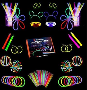 2dekans | Sparklyn XXL Glow in the Dark Stick Set - 380st, Ophalen of Verzenden, Nieuw