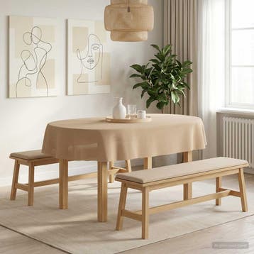 vidaXL Tafelkleed 5 st Ovaal Beige 130 x 180 cm, Verzenden