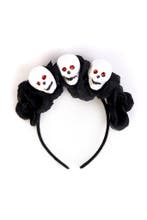Haarband Skull Zwarte Rozen Skelet Bloemen Diadeem Doodshoof, Ophalen of Verzenden, Nieuw