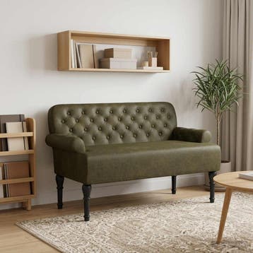 vidaXL Lovingseat met knoopge tuft Leger Groen 120 x 65 x 78, Verzenden