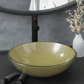 vidaXL Wastafel met kraan en pop-up afvoer gehard glas, Verzenden