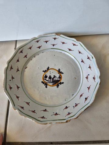 NEVERS - Assiette - Faïence - Assiette polychrome
