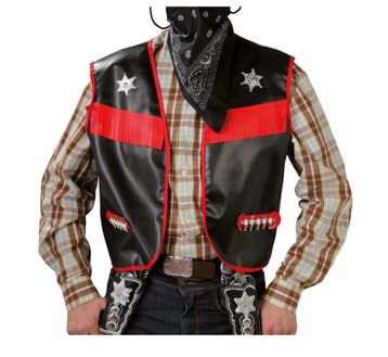 Zwart Cowboy Vest, Kleding | Heren, Verzenden, Nieuw