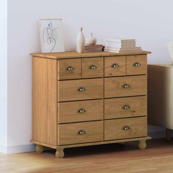 vidaXL Ladeblok ASKIM Bruin 91 x 40 x 79 cm Massief, Verzenden, Nieuw