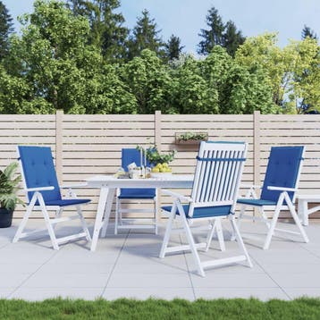 vidaXL Tuinstoelkussens 4 st hoge rug 120x50x3 cm stof, Verzenden