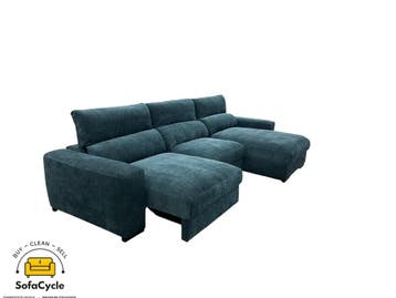 Hoekzetel blauw in stof met slaapfunctie, hoek R – overstock, Verzenden, Nieuw