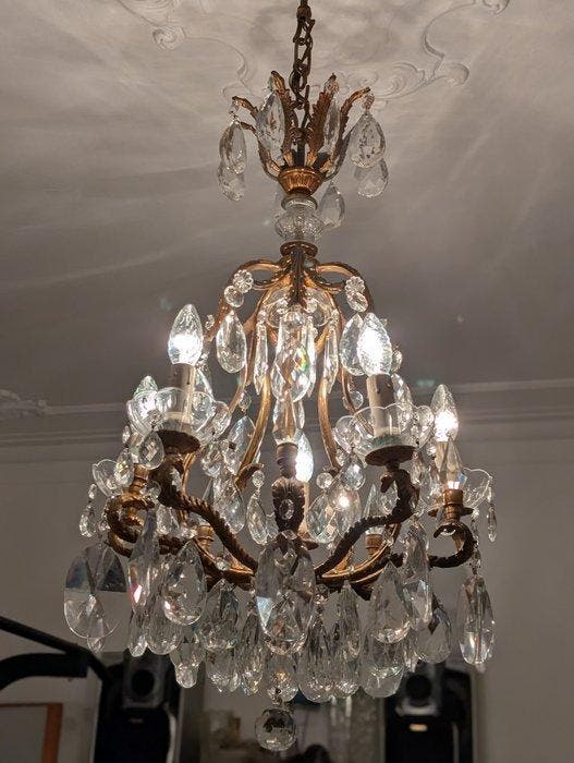 Kroonluchter - Kristal - Bronzo, Antiek en Kunst, Antiek | Overige Antiek