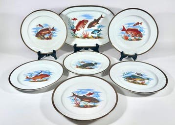 Serveerset voor vis (7) - Porselein - Winterling, Antiek en Kunst