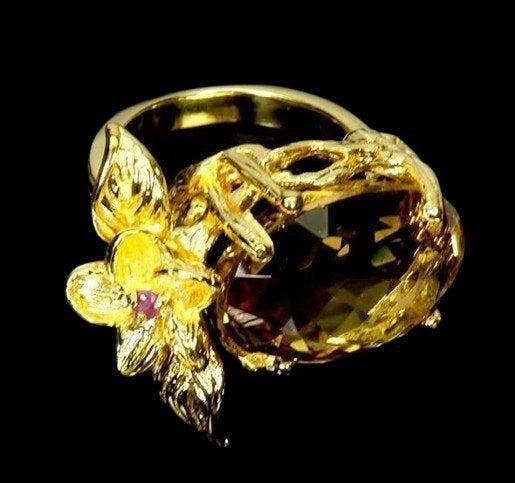 Zonder minimumprijs - Ring Zilver - Citrine Kwaliteit IF &, Handtassen en Accessoires, Ringen