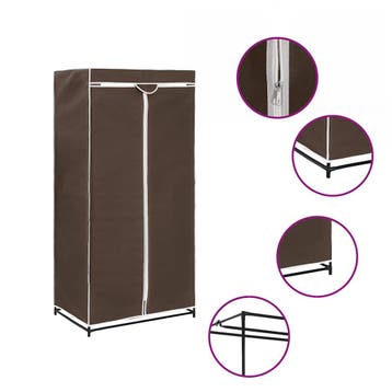 vidaXL Kledingkast 75x50x160 cm bruin, Verzenden