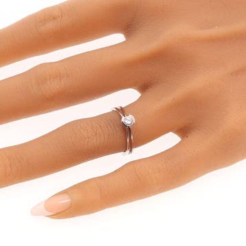 Ring - 18 karaat Witgoud - Diamant - NOS Vintage uit de, Nieuw