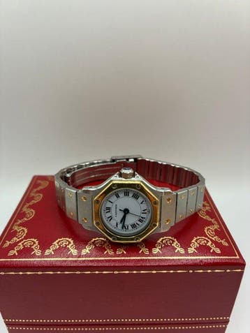 Cartier - Santos Octagon - 0907 White Roman - Femme -, Handtassen en Accessoires, Nieuw