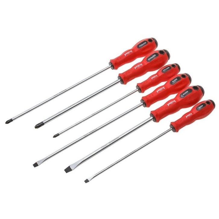 Schroevendraaierset extra lang kruis- en platte kop 6 delig, Bricolage & Construction, Boîtes à outils, Enlèvement ou Envoi