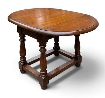 Ovalen klaptafel - Bijzettafel - Eik - Jacobean/Old