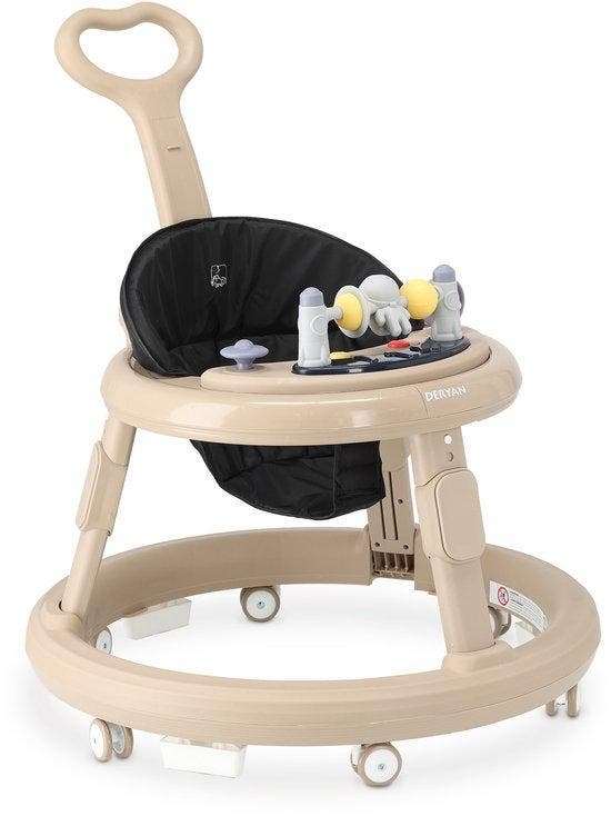 Deryan Mover Loopstoel - Inclusief duwstang - Nougat, Kinderen en Baby's, Speelgoed | Buiten | Voertuigen en Loopfietsen, Nieuw