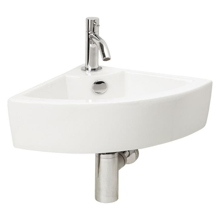 Hoek fonteinset Differnz Keres 32.5x32.5x12.5 cm Keramiek, Doe-het-zelf en Bouw, Sanitair, Overige typen, Nieuw, Chroom, Ophalen of Verzenden