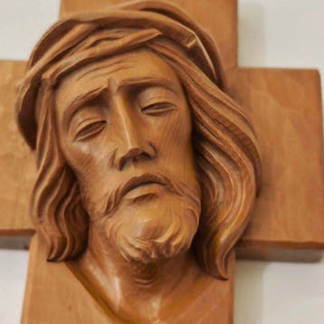 Toni Baur - sculptuur, _handmade, hand-carved wood. Volto di