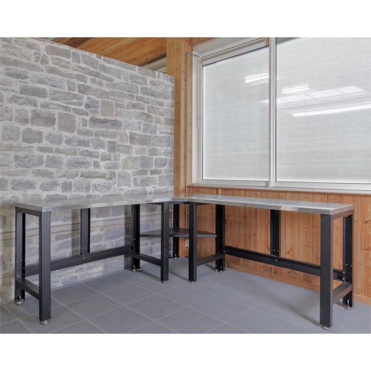 Werkbank hoekopstelling met MDF-RVS werkblad OPRUIMING, Bricolage & Construction, Établis, Enlèvement ou Envoi