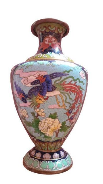 Pot de fleurs - Cuivre - Vase dragon cloisonné