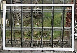 aluminium raam , chassis van 214 x 139  wit / grijsblauw, Doe-het-zelf en Bouw, Raamkozijnen en Schuifdeuren, Inclusief glas, Nieuw