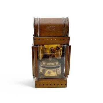 Olielamp - Oude olielamp - Glas, Messing - Koperen